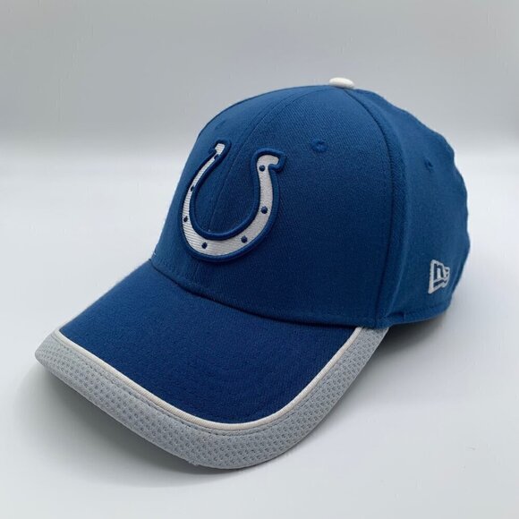 Indianapolis Colts NFL Blue Gray New Era 39Thirty Stretch Fitted Hat Mens S/M - Picture 1 of 5